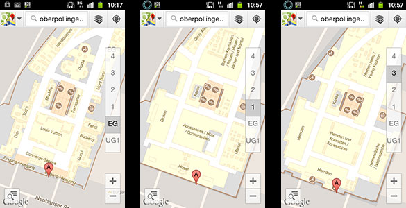 Shoppen mit Google Indoor Maps: Oberpollinger in München